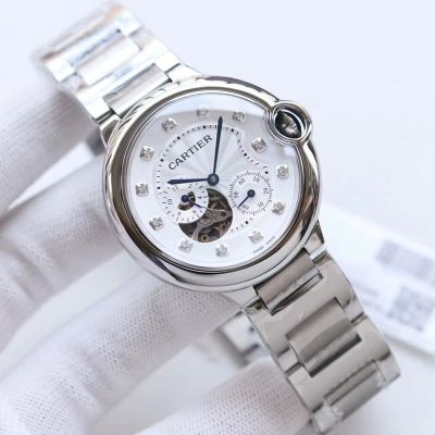 Cartier 8215 Movement 42MM 316L Steel White/Black Dial Men Wrist Watch